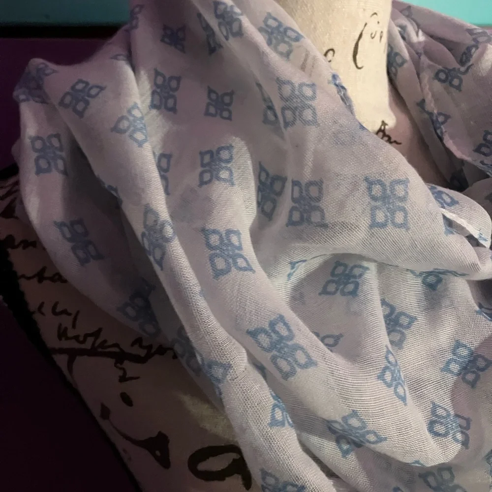 Elegant Blue and White Scarf